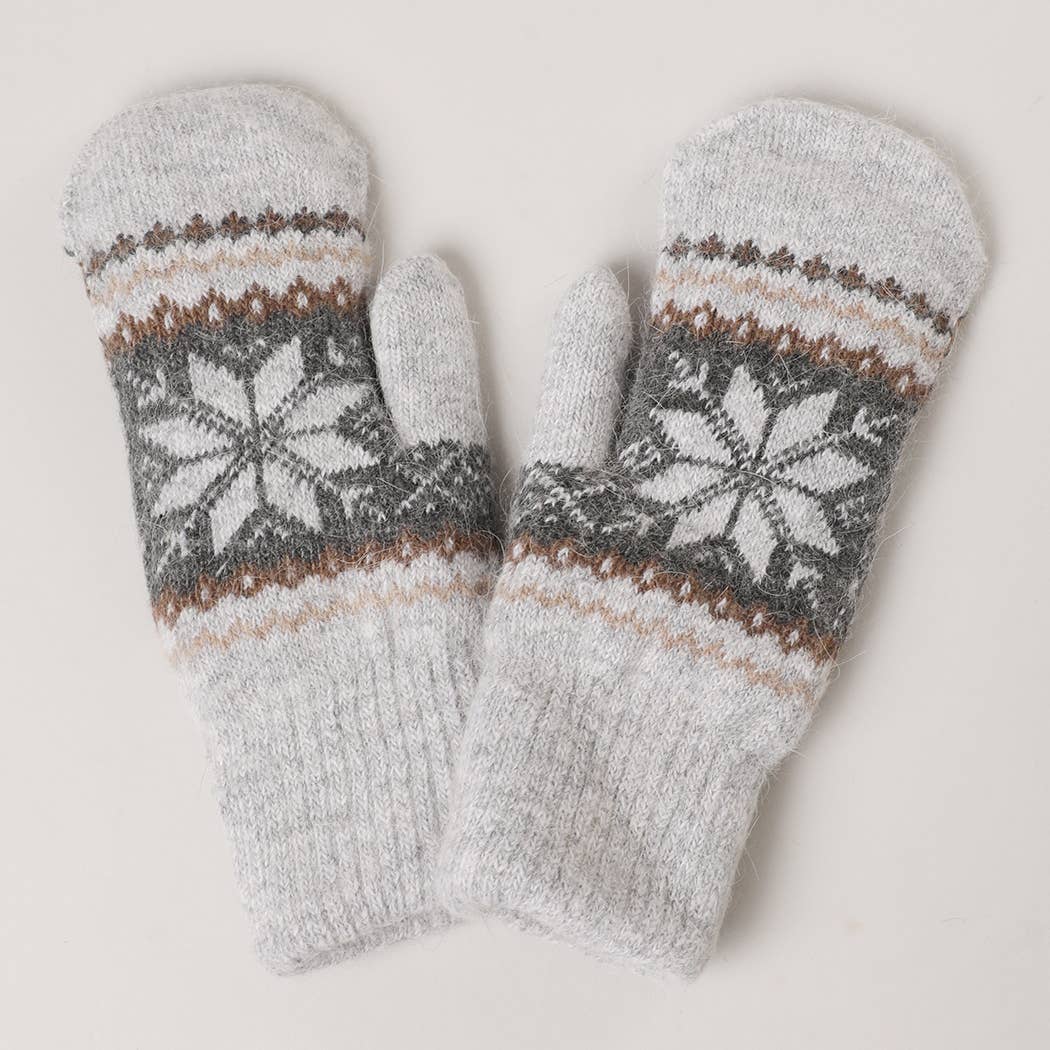 Women's Snowflake Mittens with Sherpa Lining