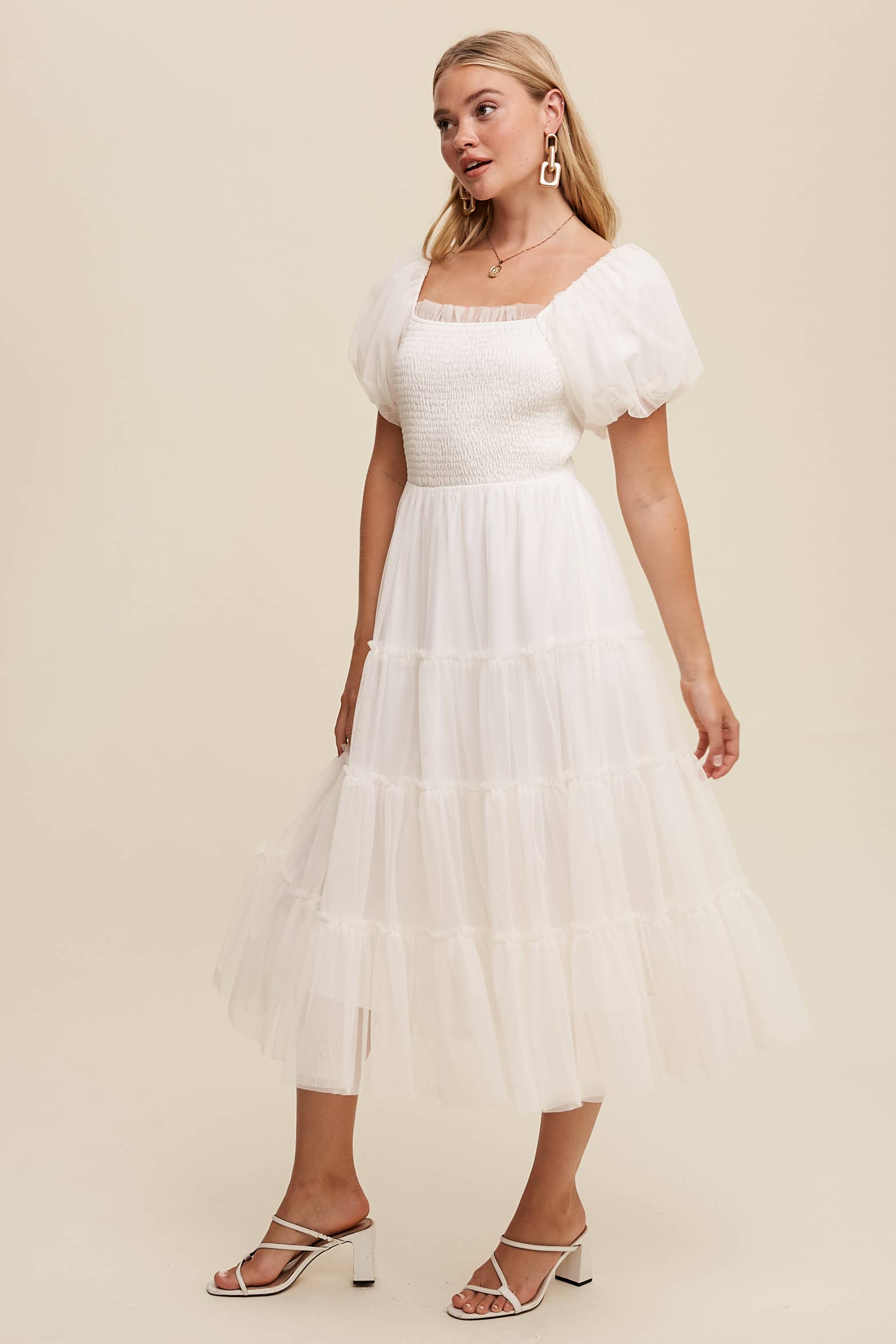 WHITNEY WHITE TULLE DRESS