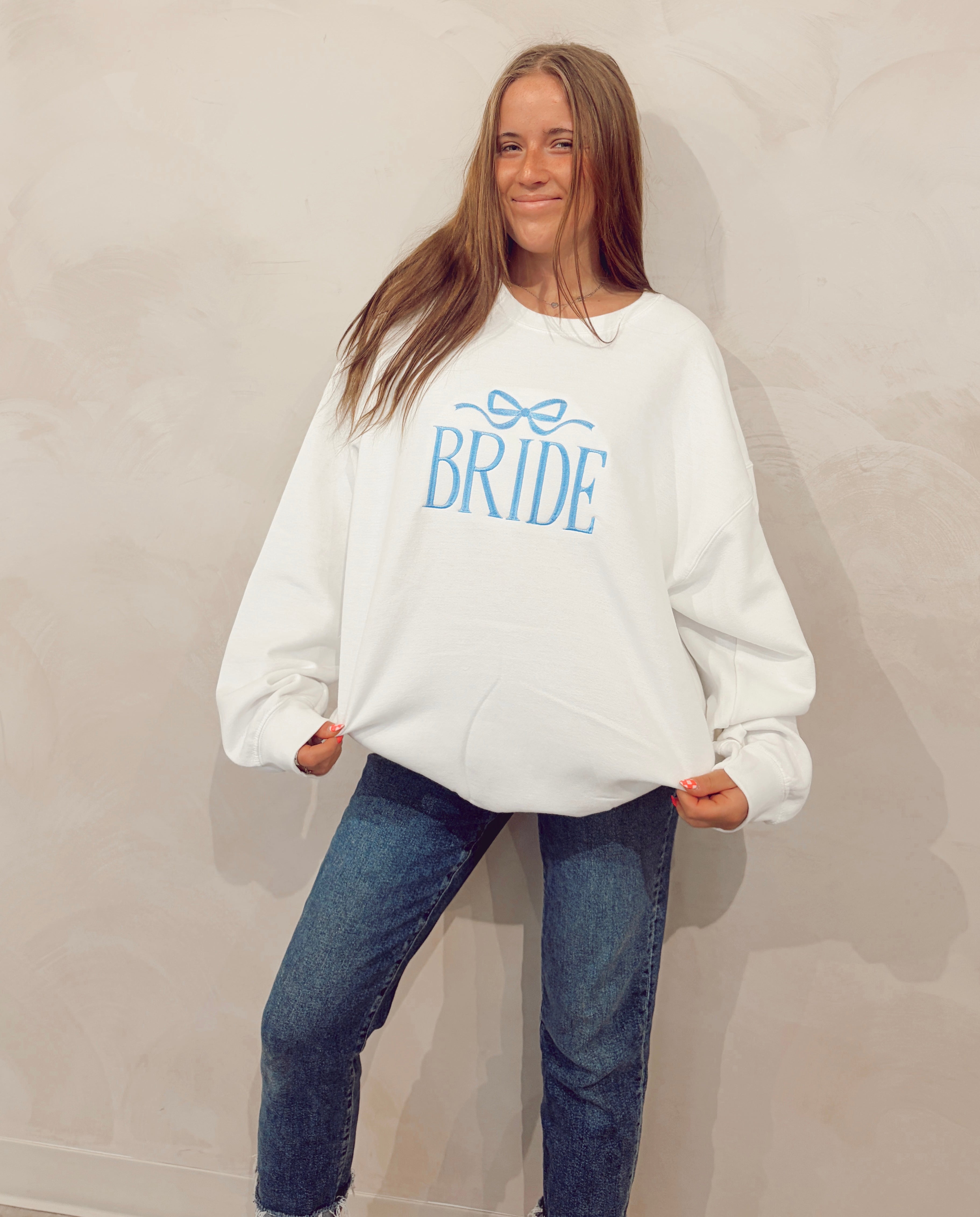 Bride Bow Embroidered Sweatshirt