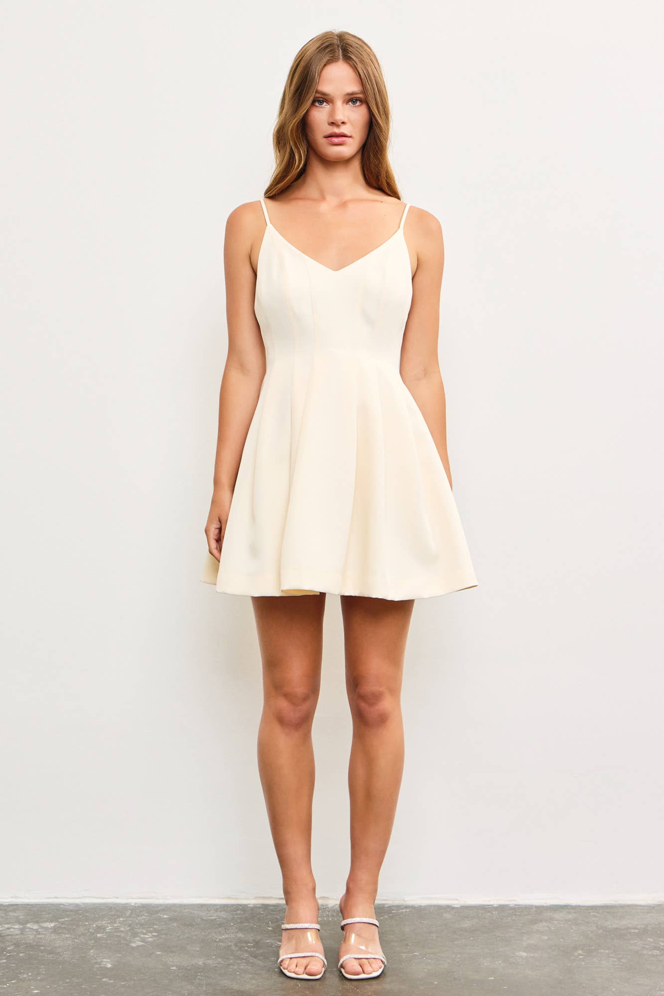 WAIST PINTUCK STRAP DRESS