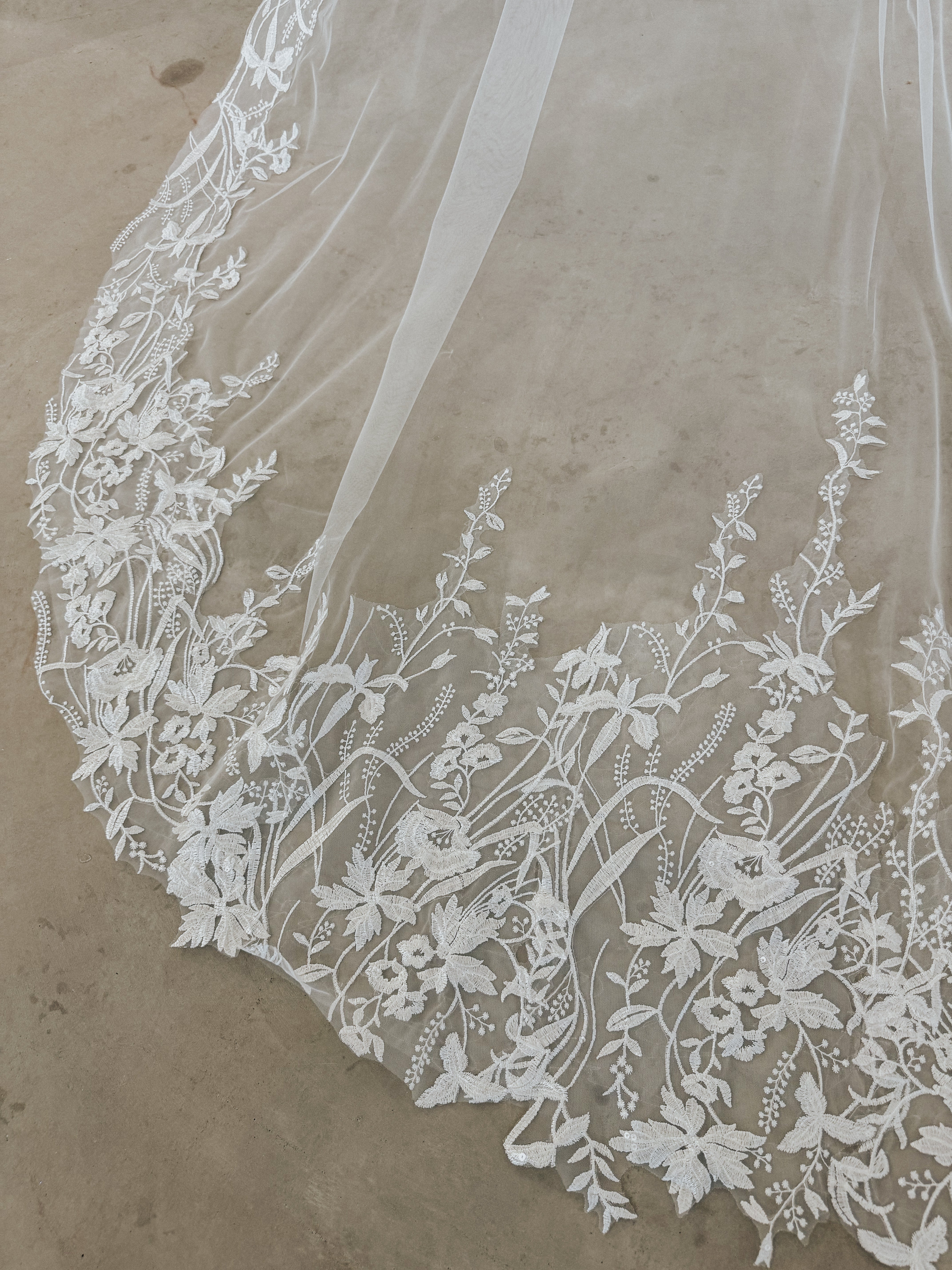GARDENIA- Garden Floral Lace Veil