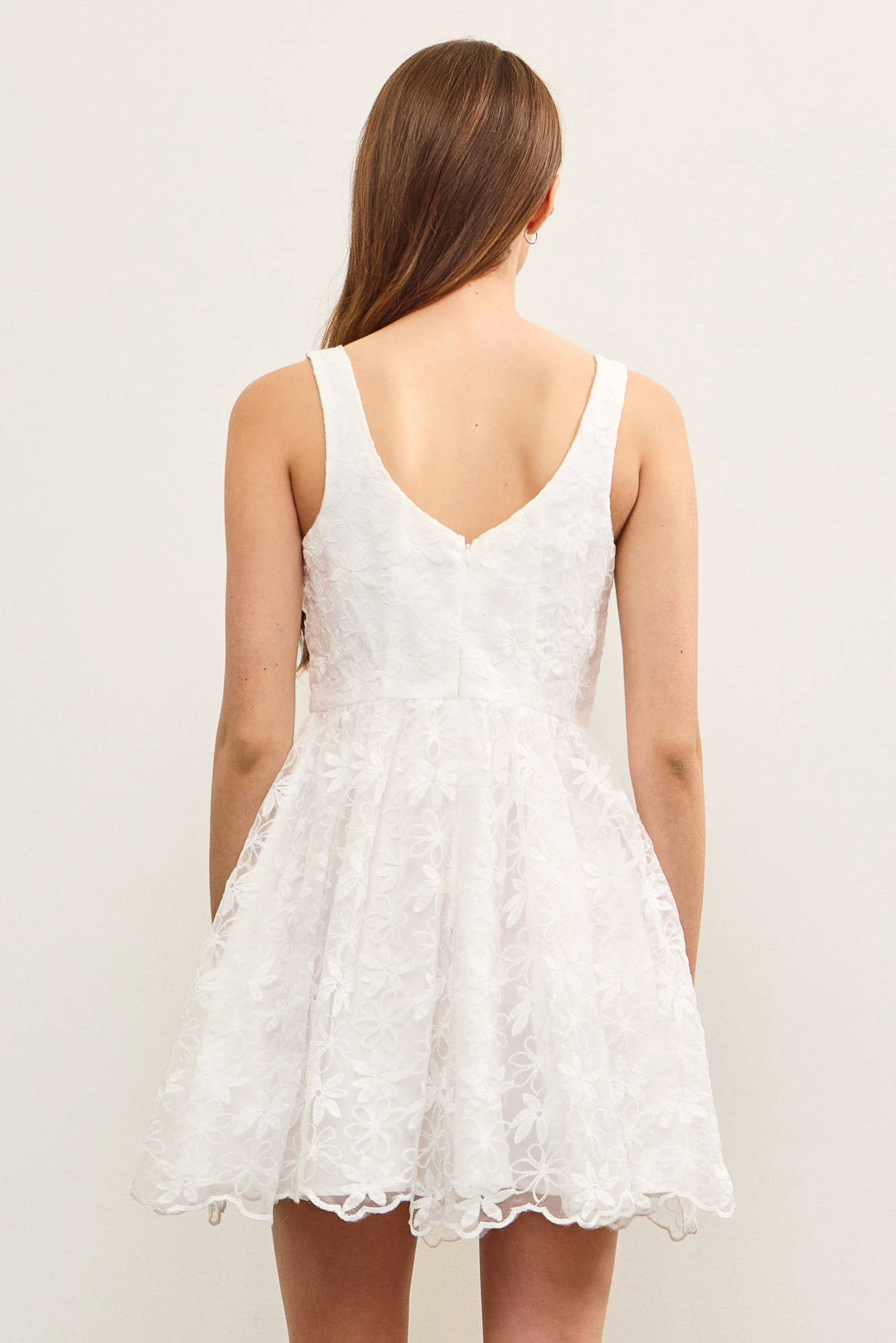 SQUARE NECK FLORAL ORGANZA SLEEVELESS DRESS