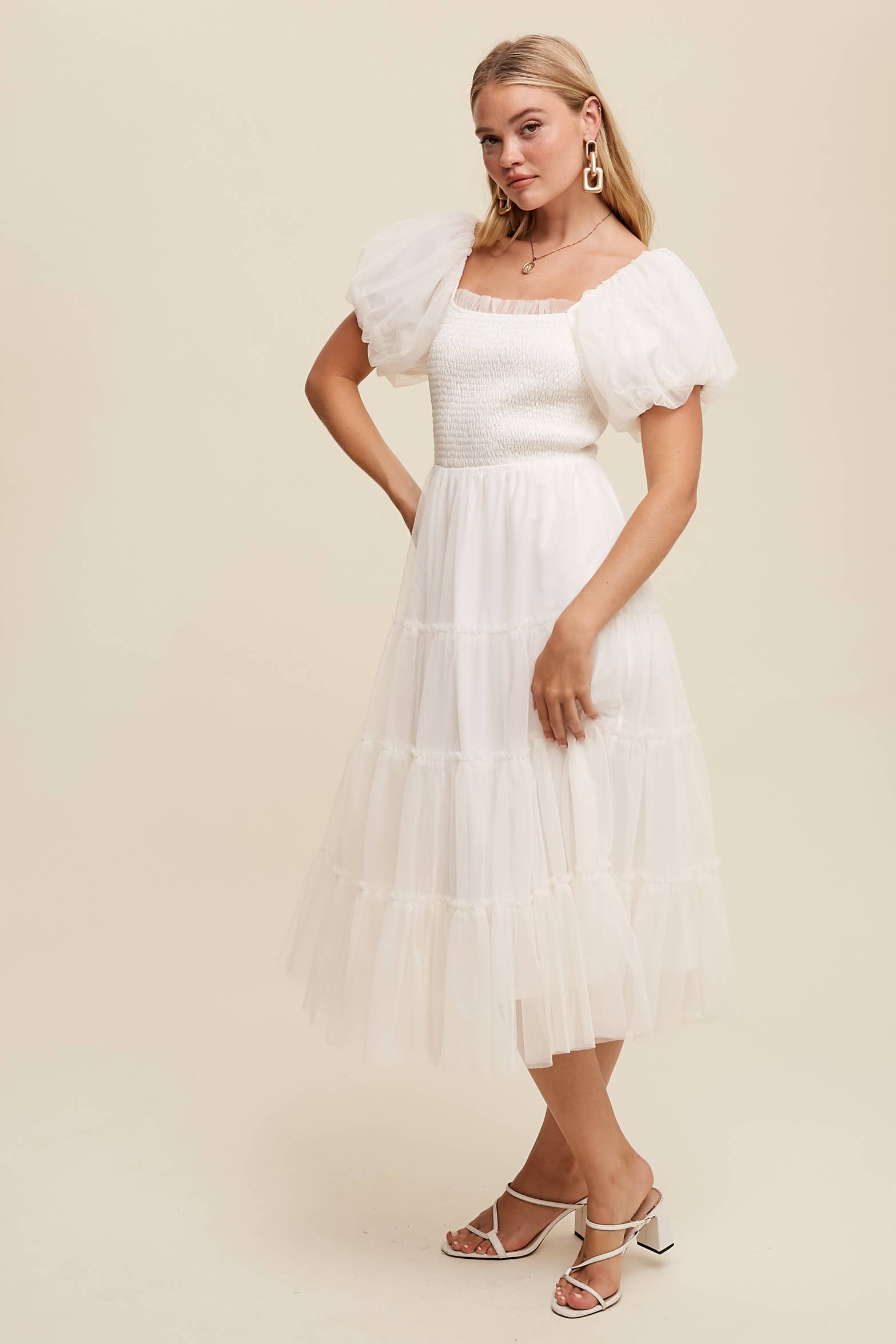WHITNEY WHITE TULLE DRESS