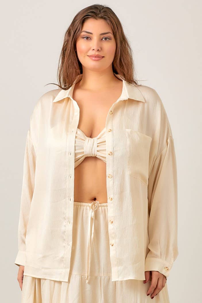 CASEY CRINKLE SATIN SHIRT
