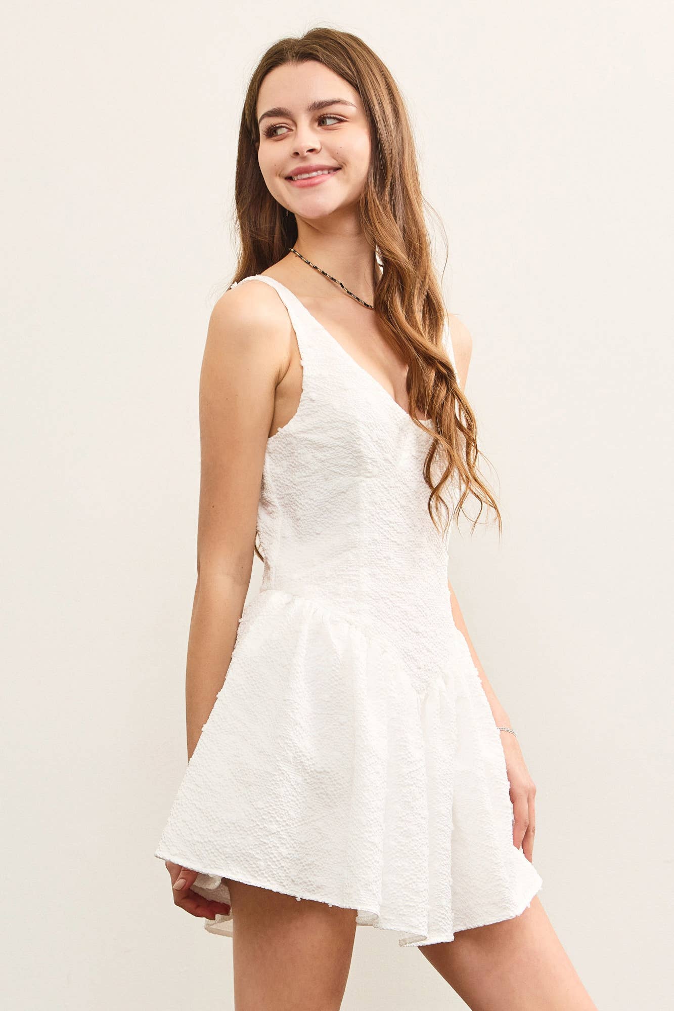 BASQUE WAIST SLEEVELESS SKORT DRESS