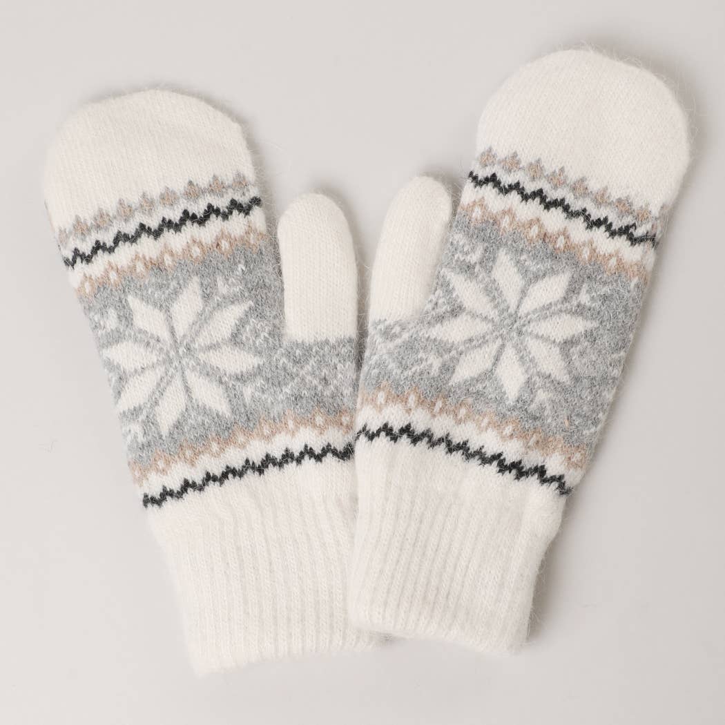 Women's Snowflake Mittens with Sherpa Lining