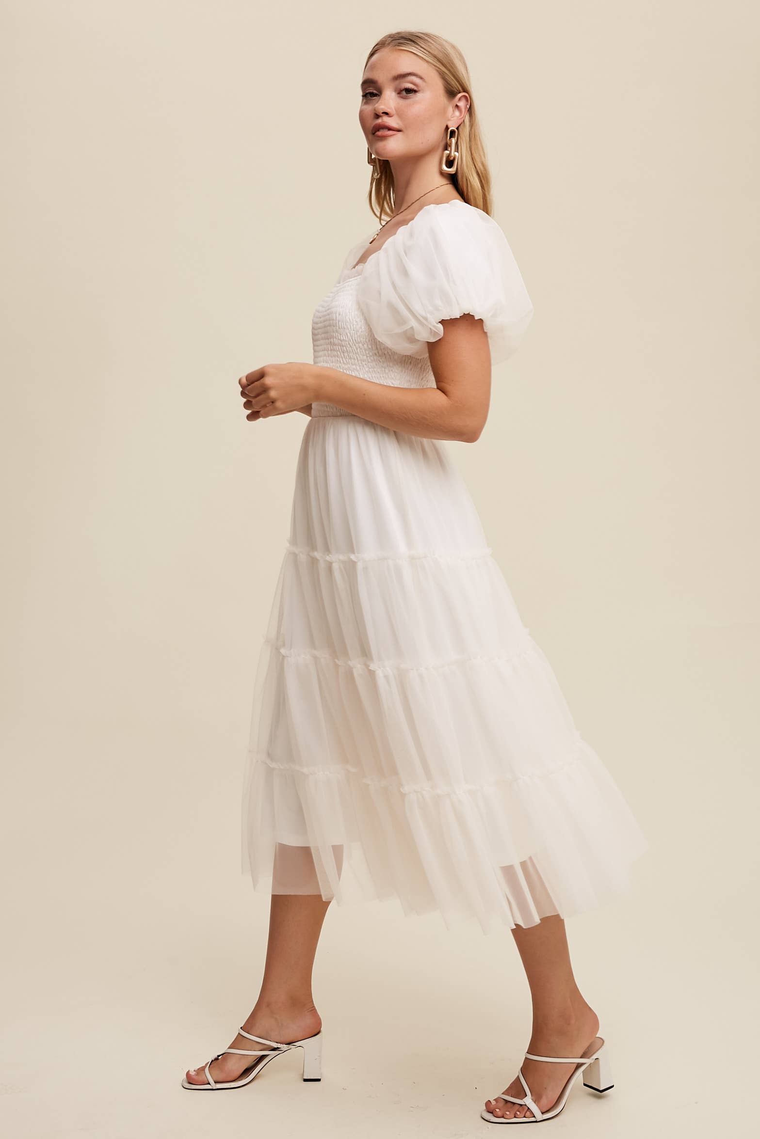 WHITNEY WHITE TULLE DRESS