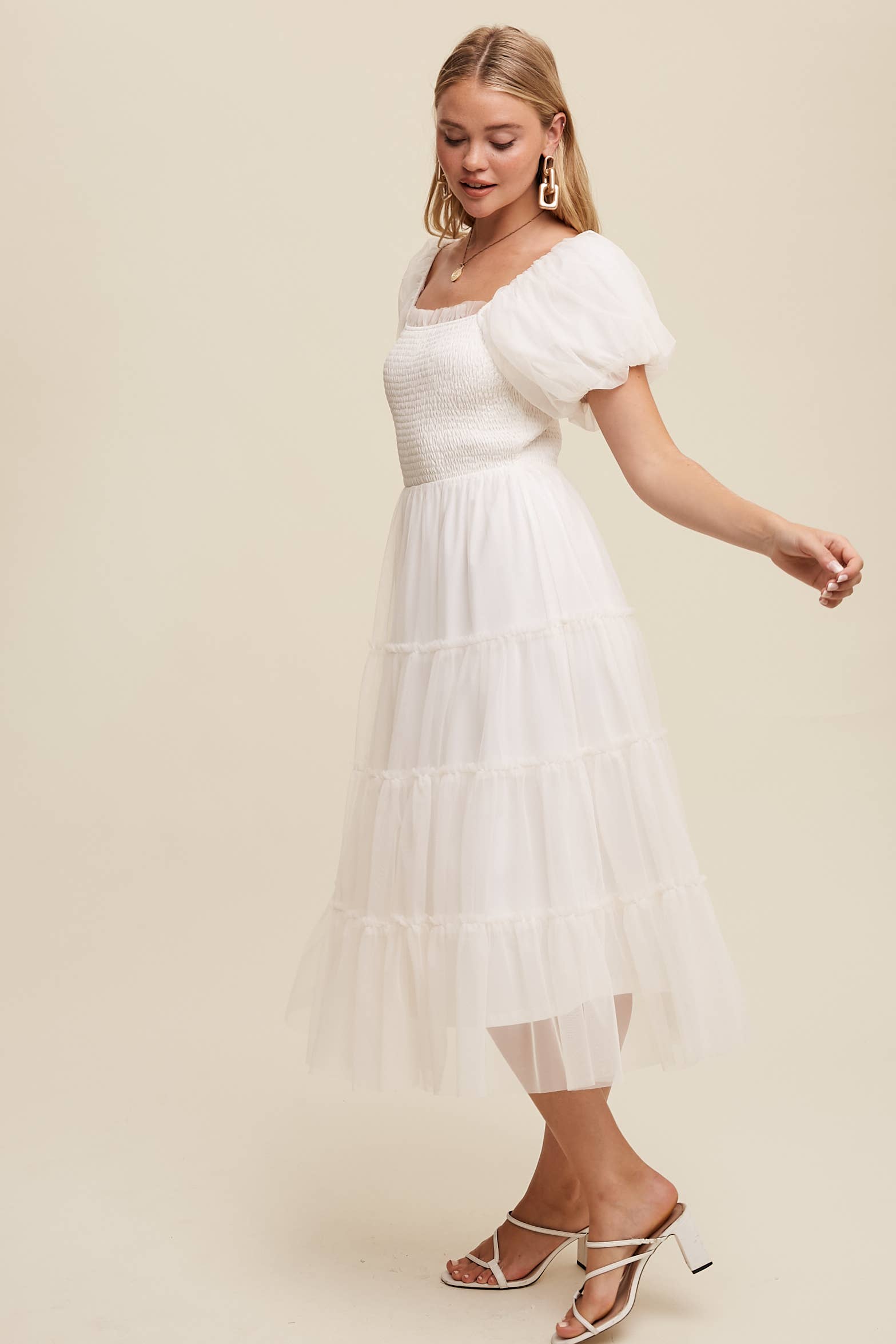 WHITNEY WHITE TULLE DRESS