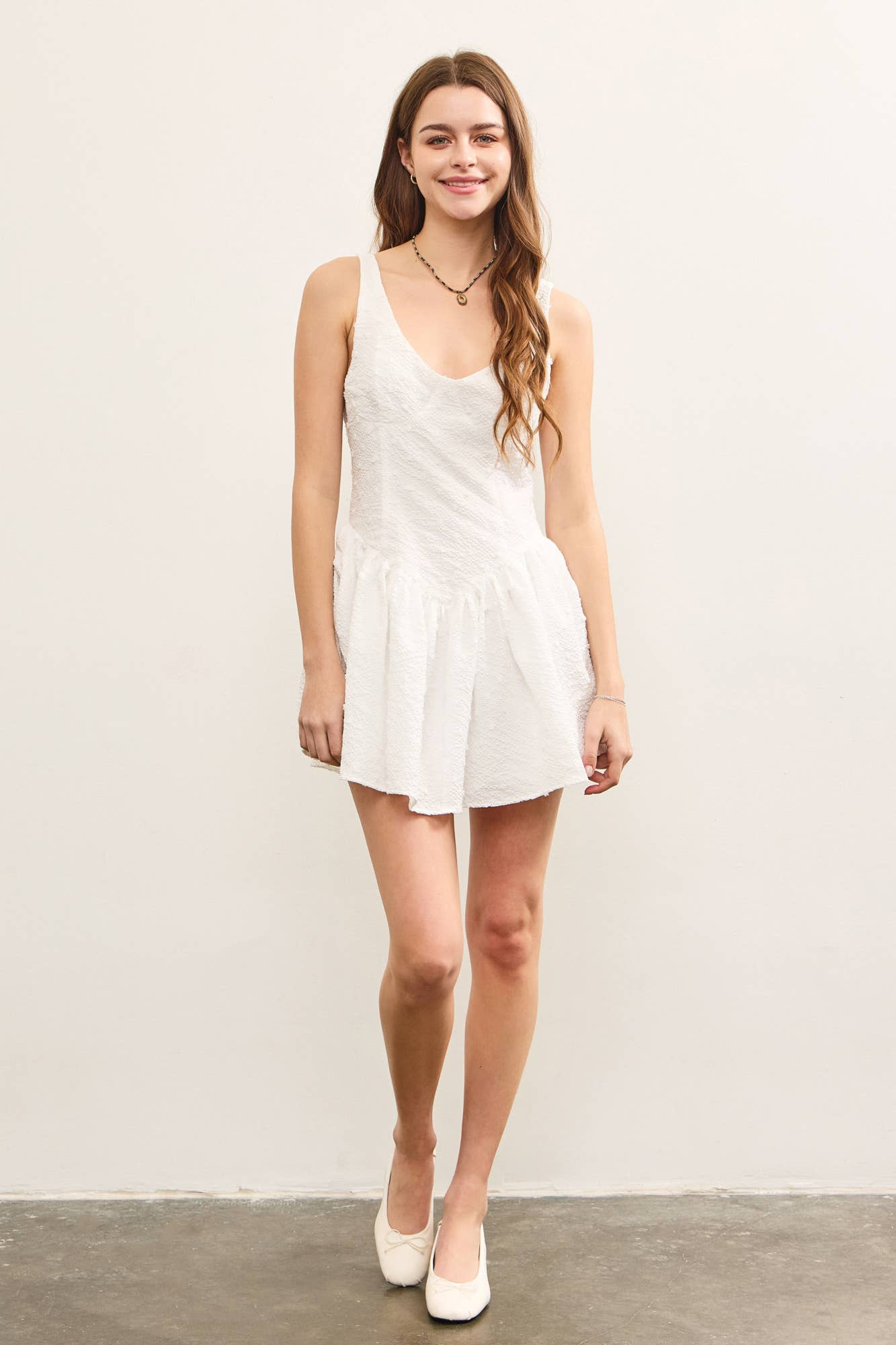 BASQUE WAIST SLEEVELESS SKORT DRESS