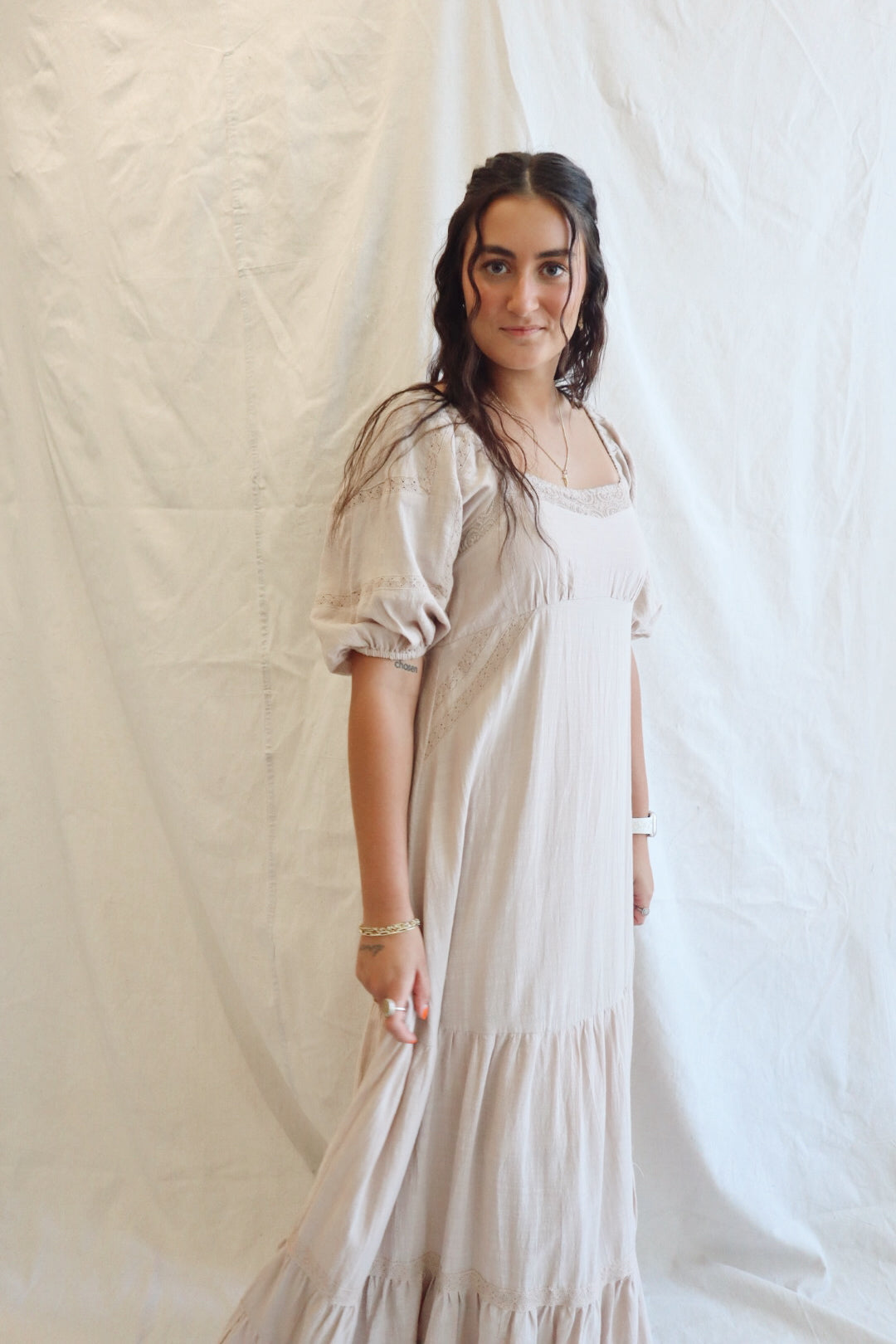 LACE INSET MAXI DRESS