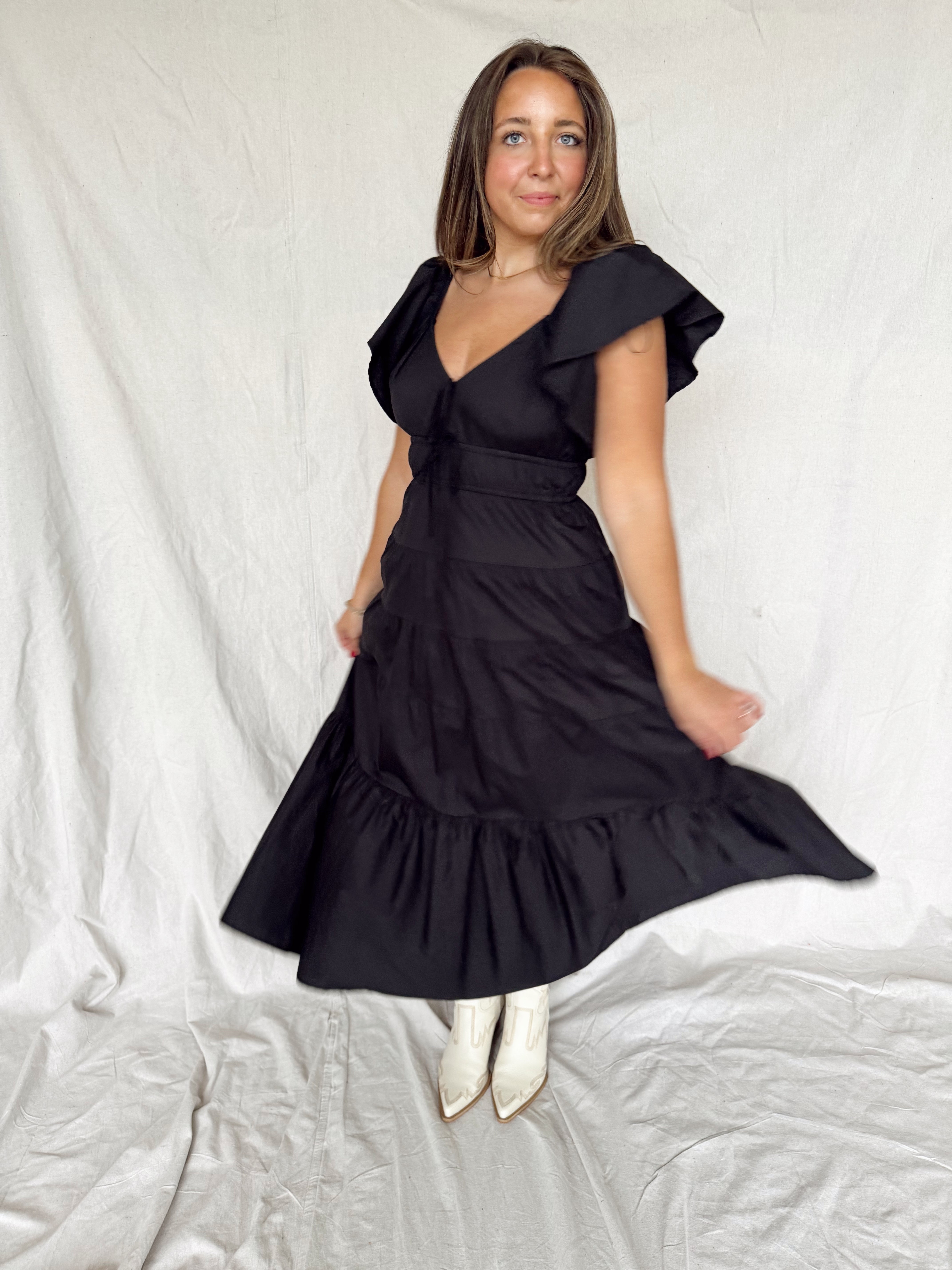 Bea Flutter Sleeve Dress