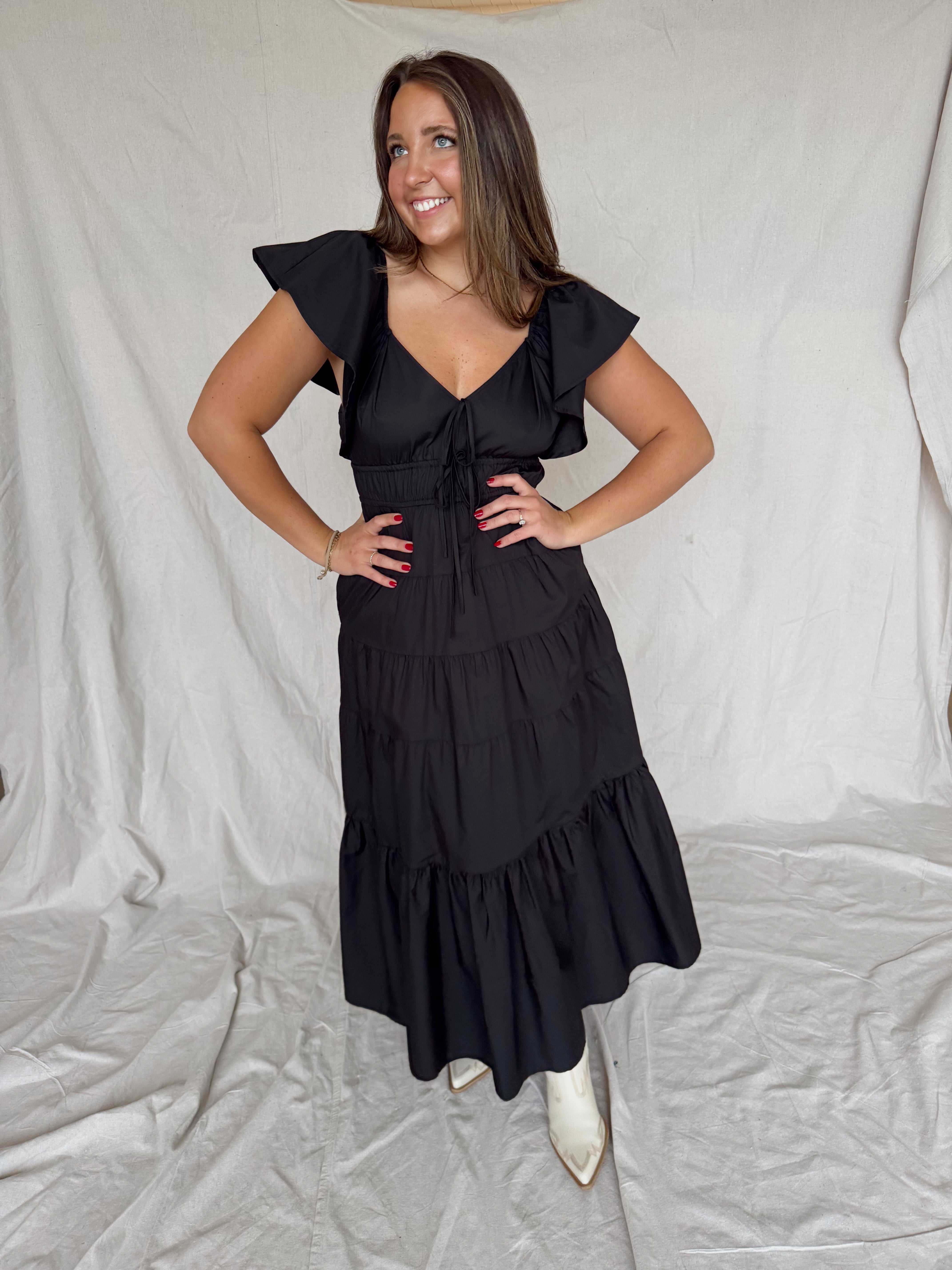 Bea Flutter Sleeve Dress