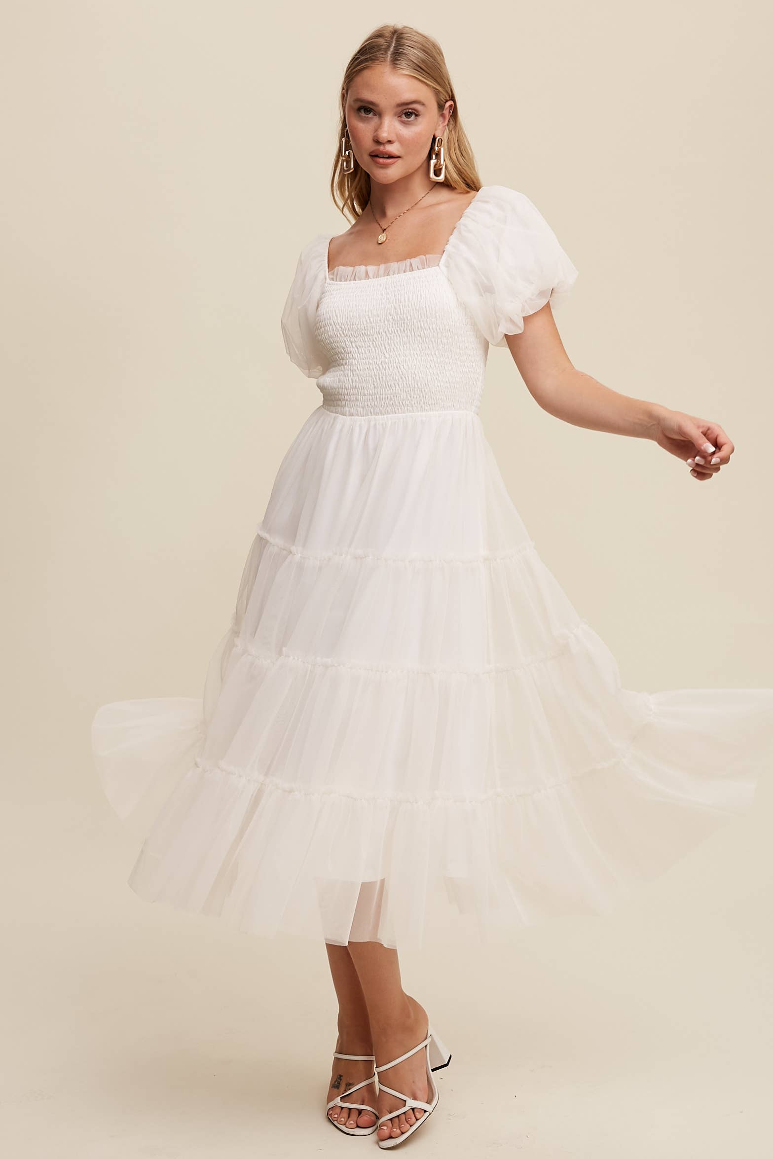 WHITNEY WHITE TULLE DRESS