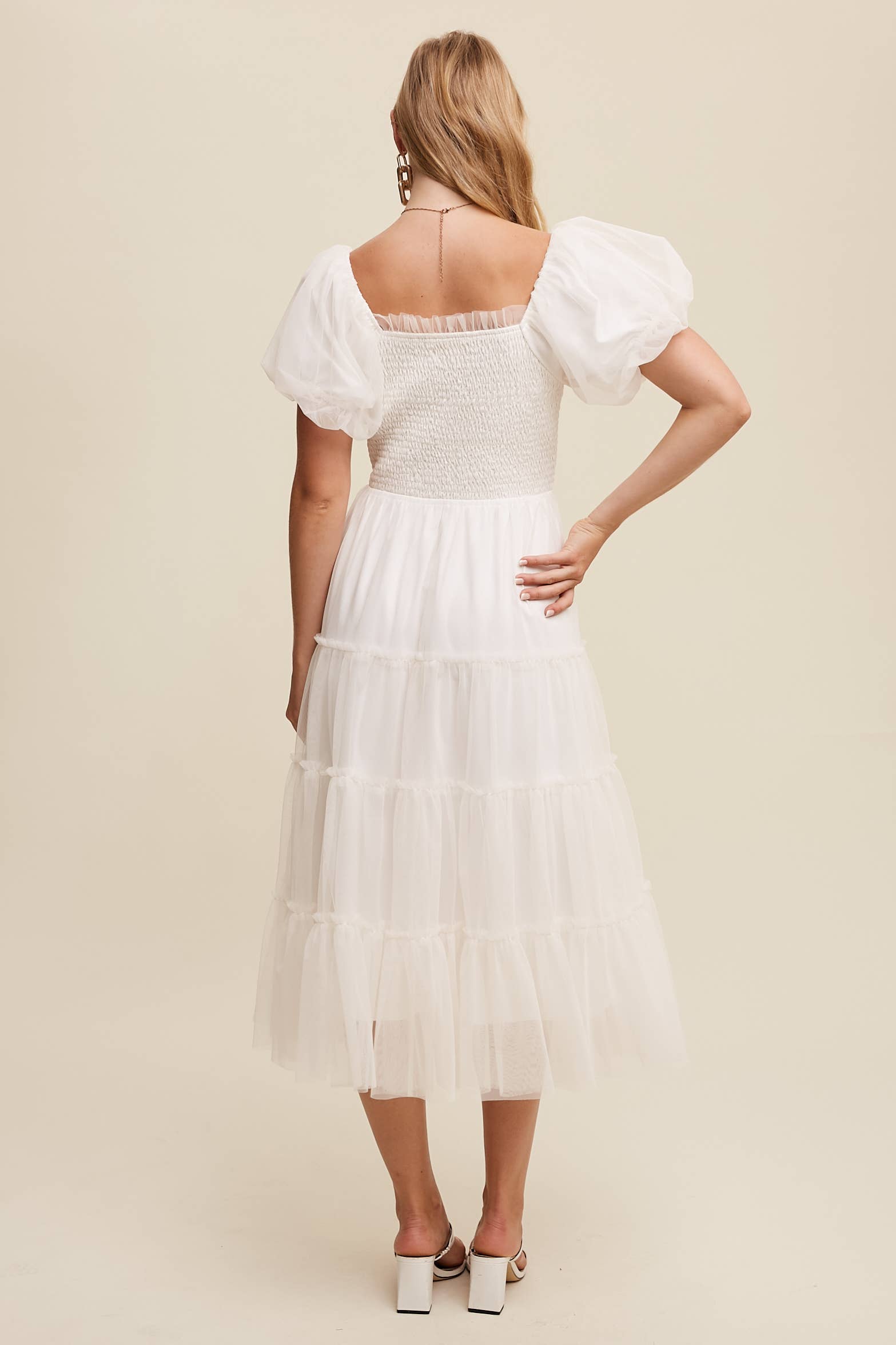 WHITNEY WHITE TULLE DRESS