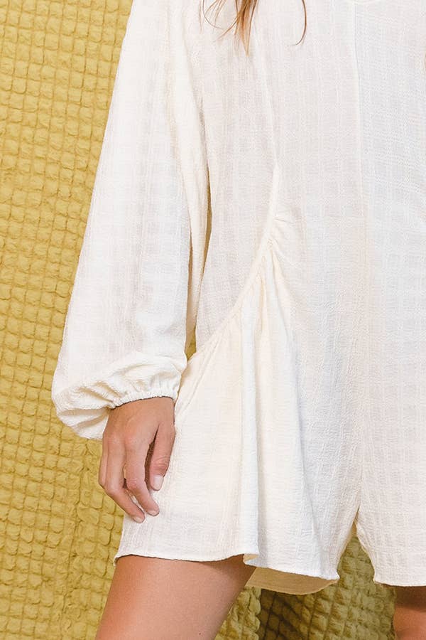 Dropped Pouch Pockets Solid Romper