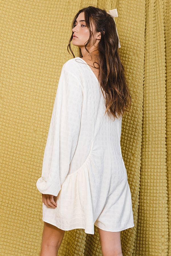 Dropped Pouch Pockets Solid Romper