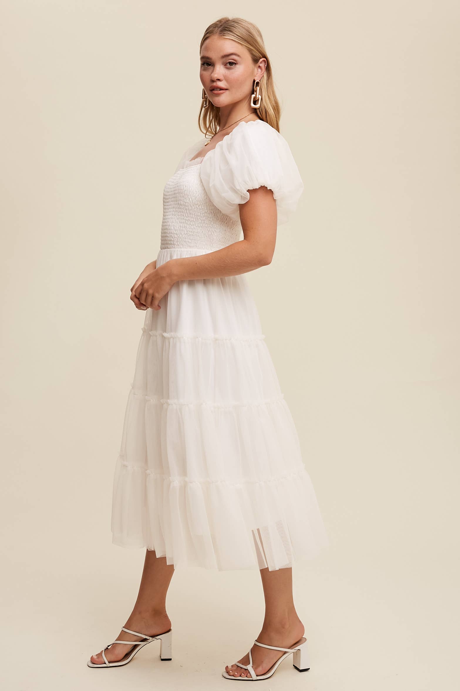 WHITNEY WHITE TULLE DRESS
