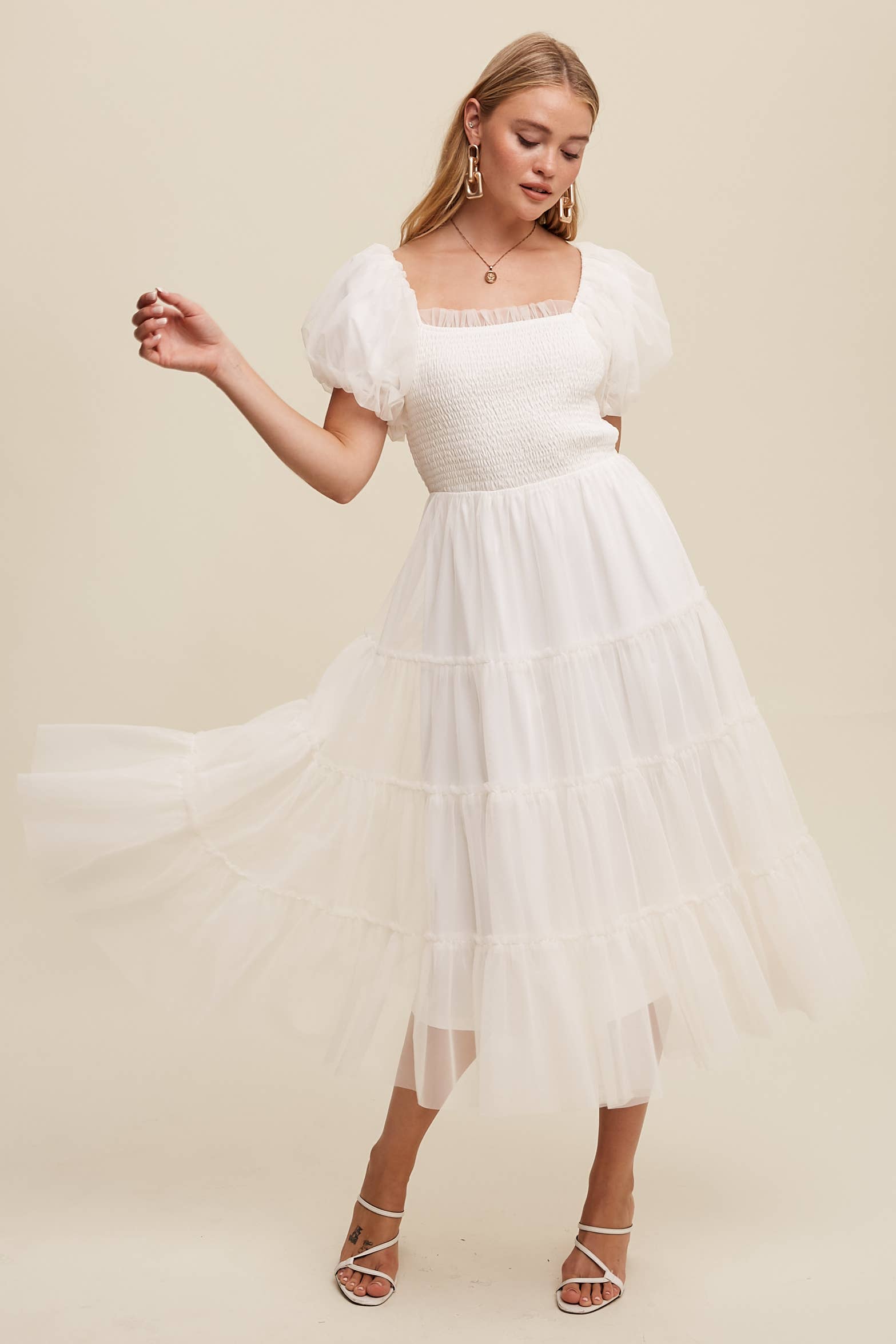 WHITNEY WHITE TULLE DRESS
