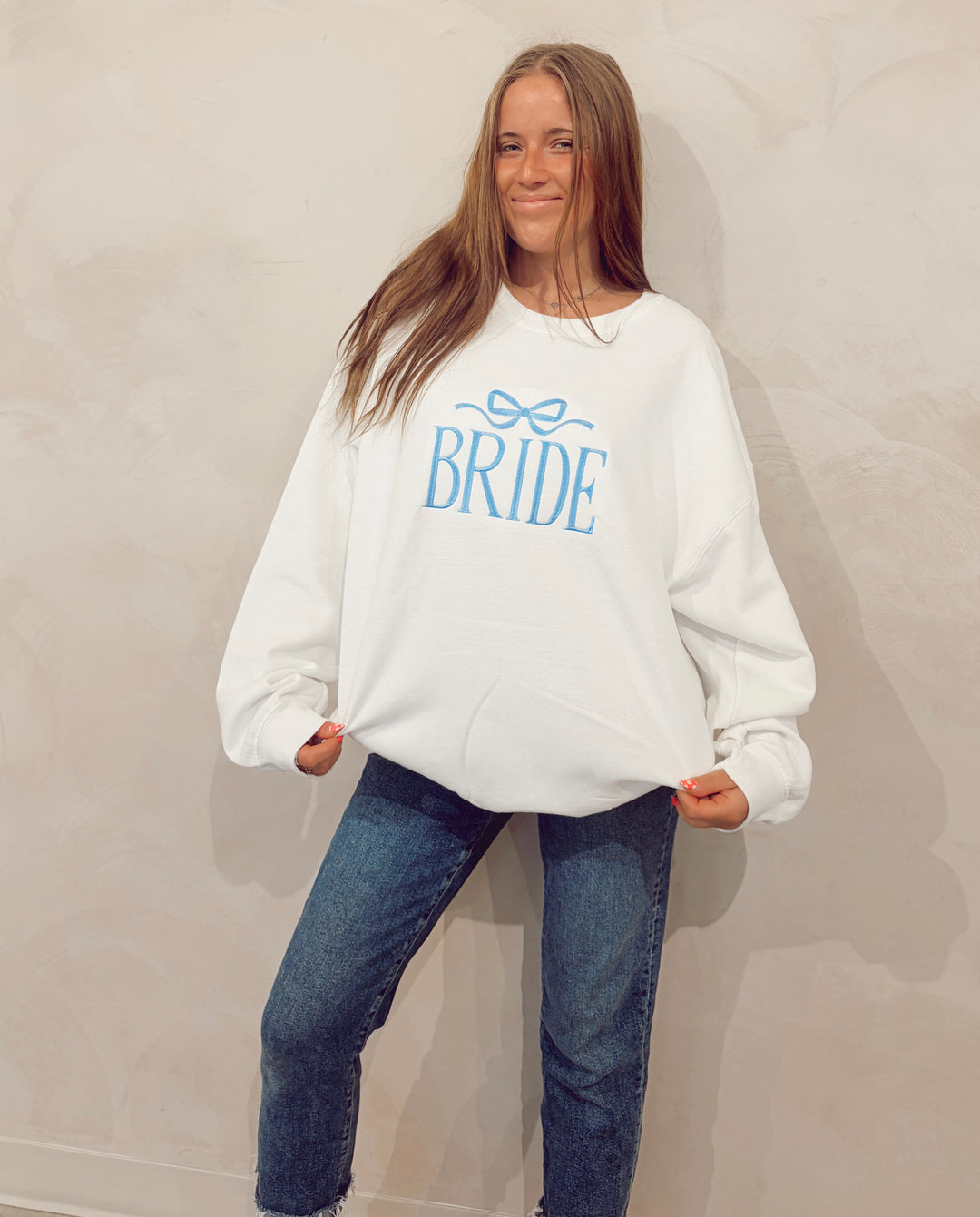 Bride Bow Embroidered Sweatshirt