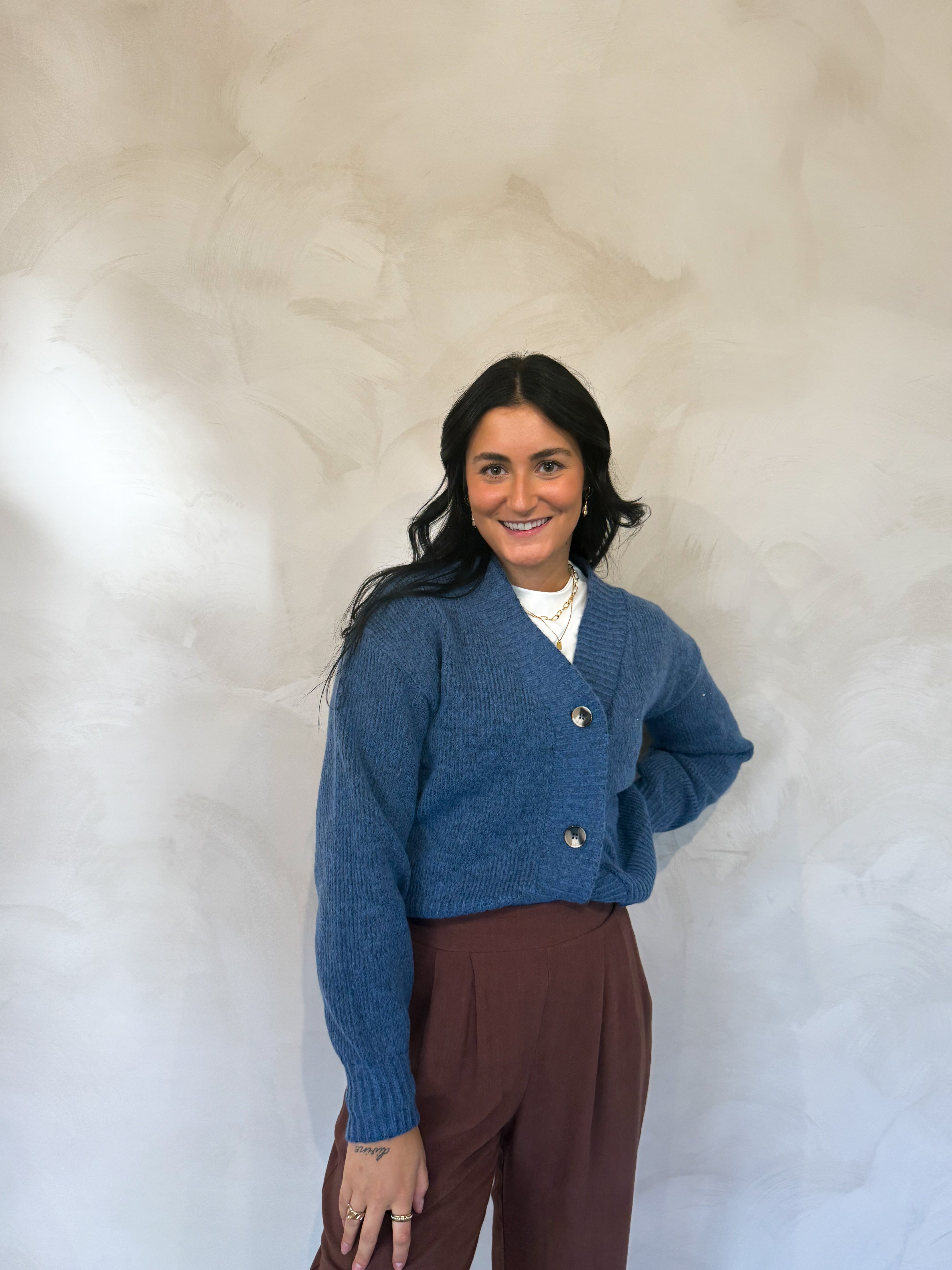 CARI BLUE CARDIGAN