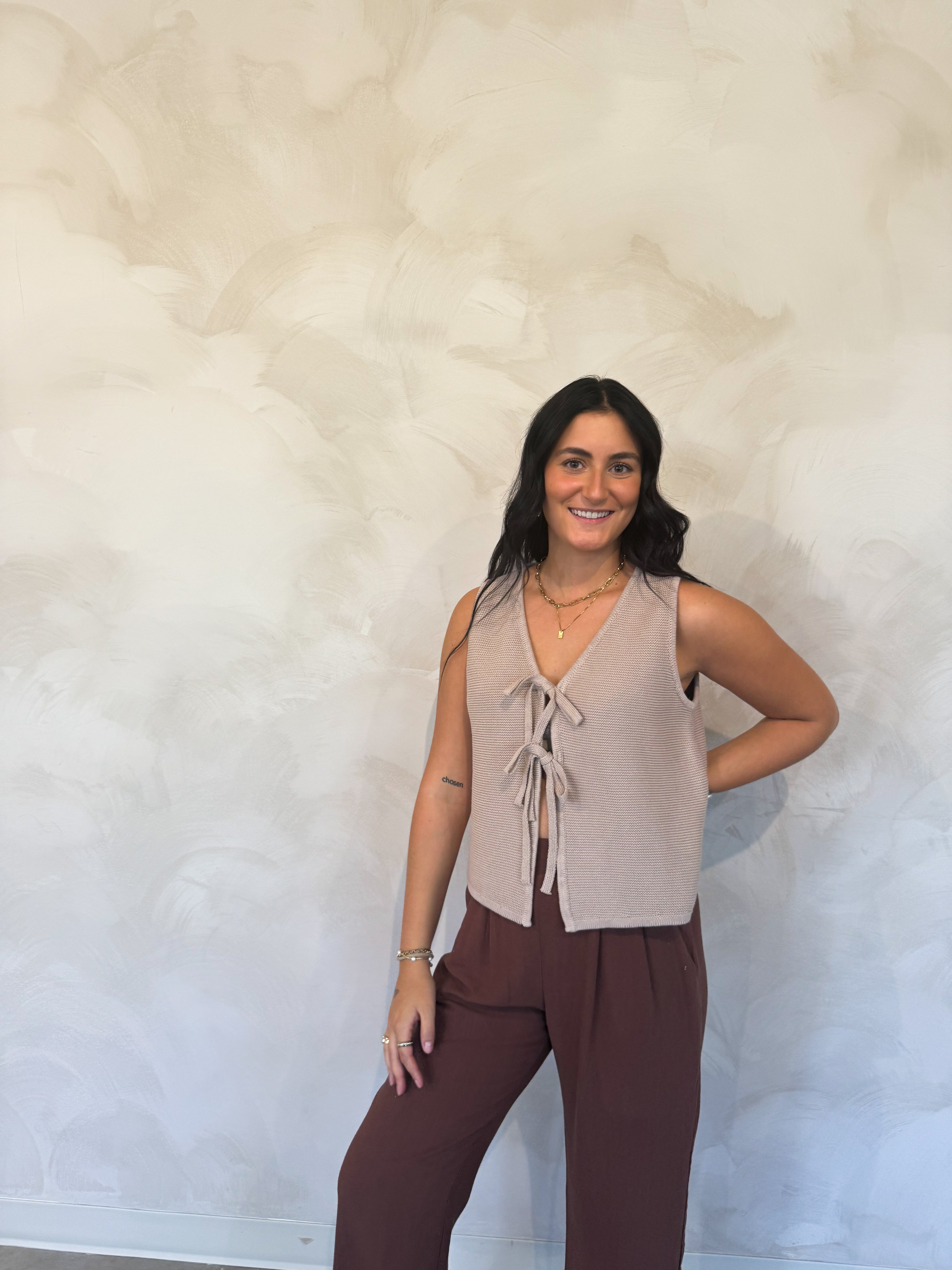 TIE FRONT VEST