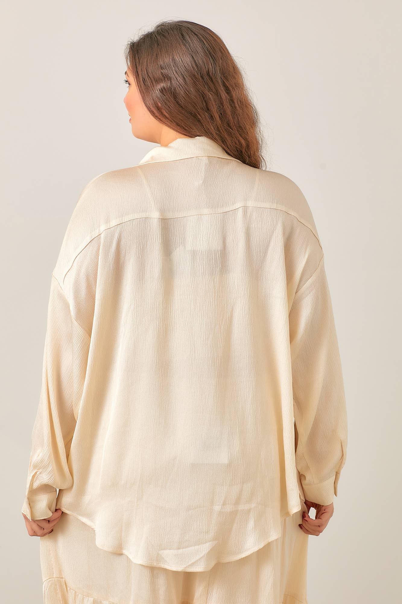 CASEY CRINKLE SATIN SHIRT