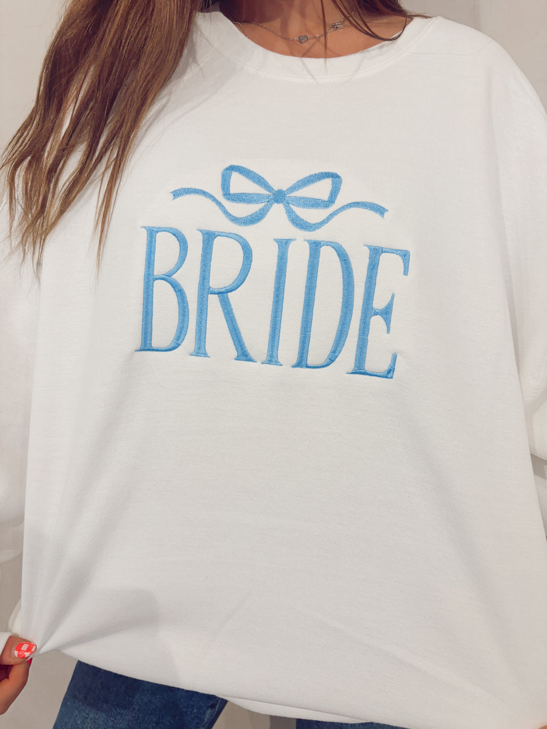 Bride Bow Embroidered Sweatshirt