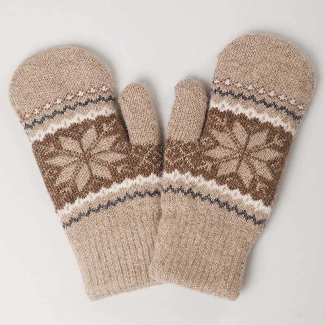 Women's Snowflake Mittens with Sherpa Lining