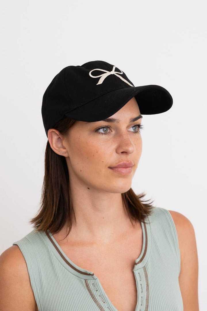 Bow Embroidered Baseball Cap