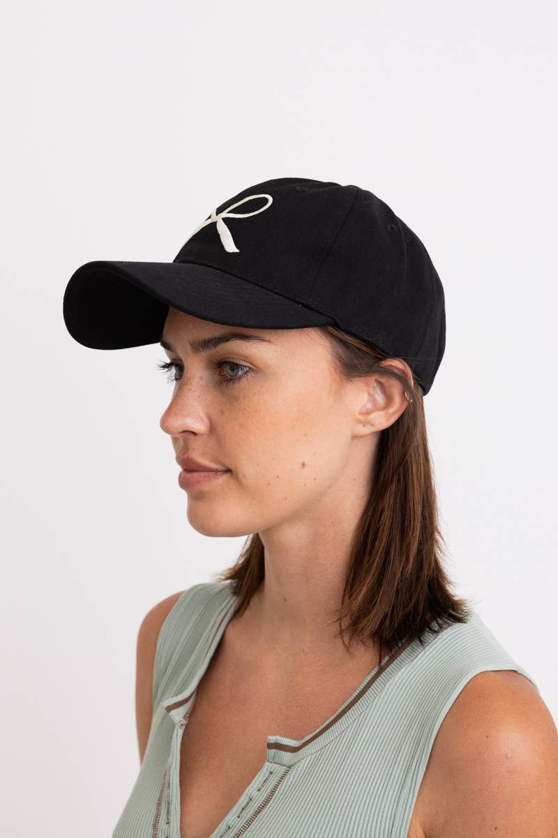 Bow Embroidered Baseball Cap