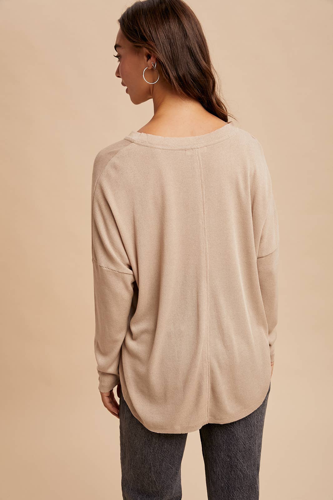LONG SLEEVE HENLEY TOP
