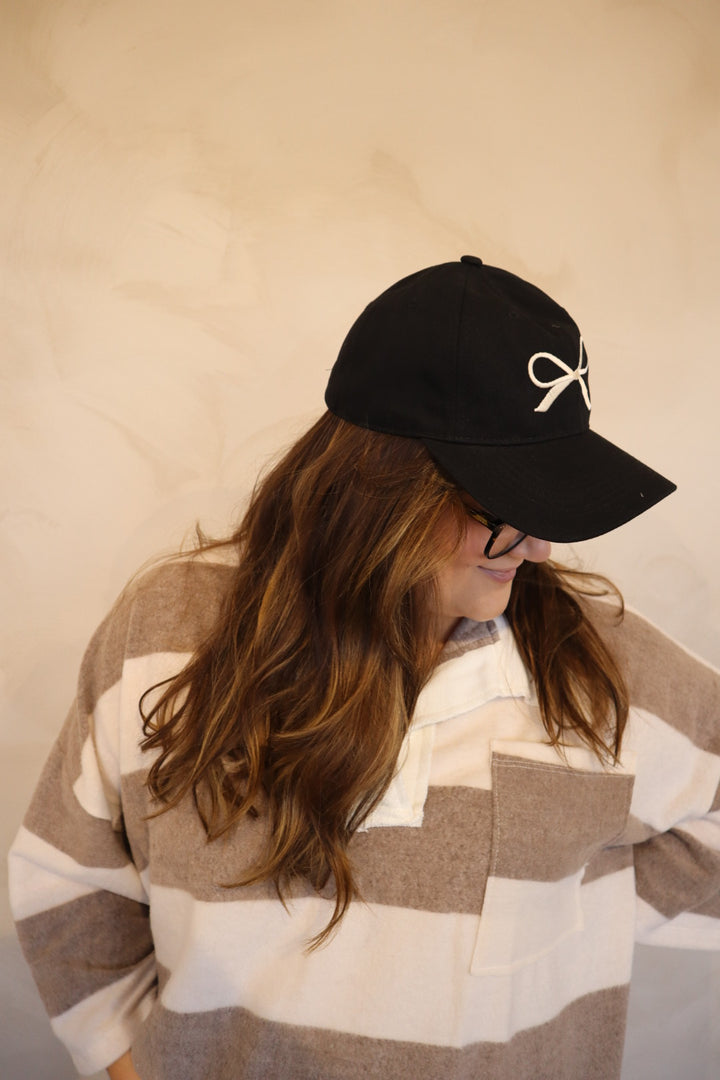 Bow Embroidered Baseball Cap