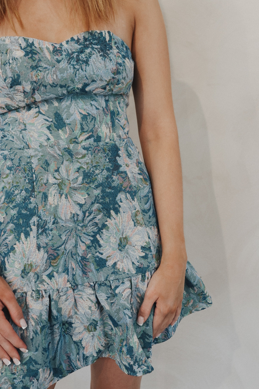 Luna Floral Brocade Mini Dress