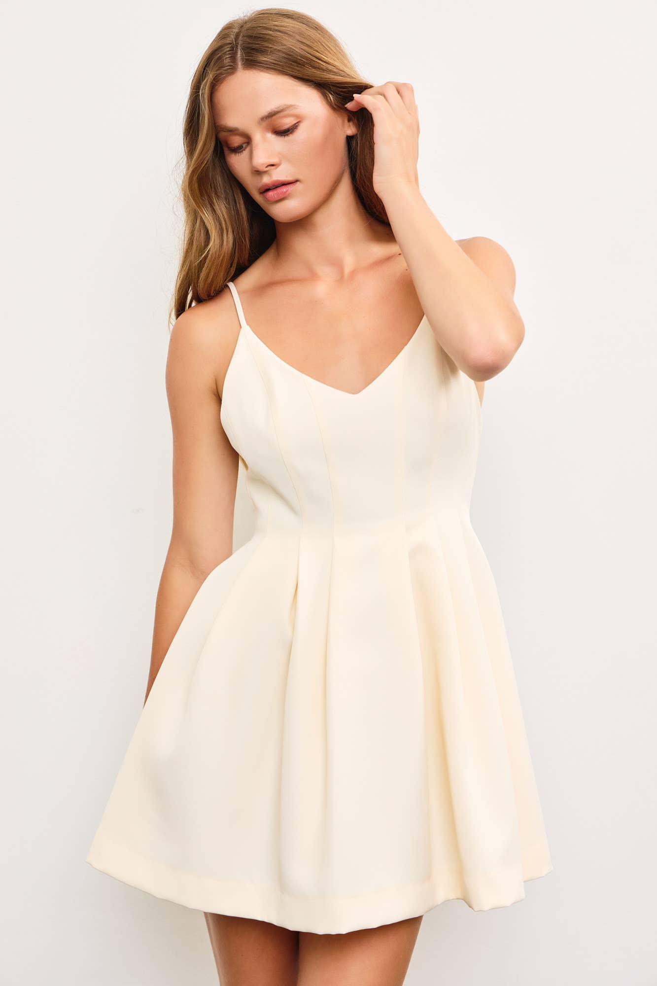 WAIST PINTUCK STRAP DRESS