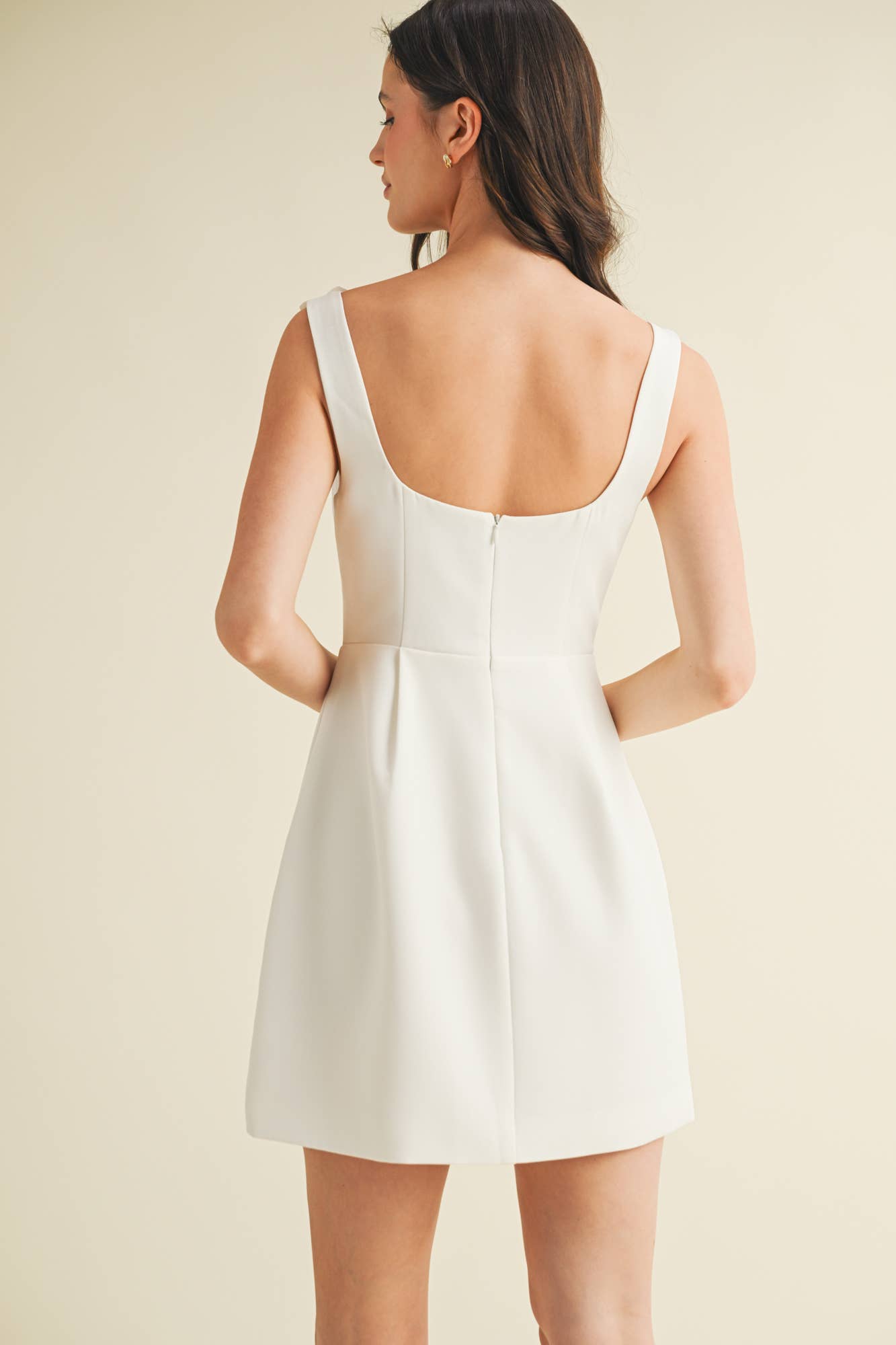 SQUARE NECK FLORAL CORSAGE SLEEVELESS DRESS