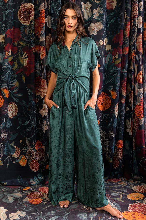 JANNA JACQUARD JUMPSUIT