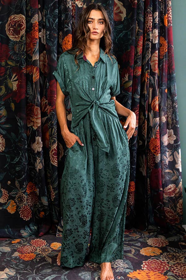 JANNA JACQUARD JUMPSUIT